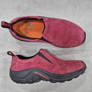Merrell Jungle Moc women's 8 cordovan pinkish red suede slip on hiking shoes